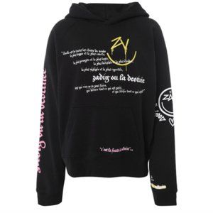 ZADIG & VOLTAIRE Georgy Multicusto Black Hooded Sweatshirt